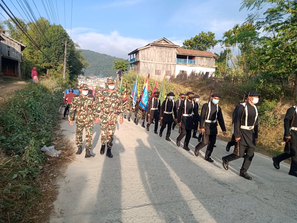 चौदण्डीगढी दरबार क्षेत्रमा नेपाली सेनाको २० किलोमिटर एकीकरण पदयात्रा
