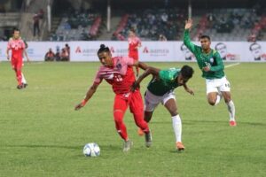 बंगलादेशविरुद्धको खेलमा नेपाललाई २ गोलको अग्रता