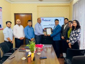 फेडेरल बन्यो  ISO 9001:2015 प्राप्त गर्ने नेपालकै पहिलो पुनर्बीमा दलाल कम्पनी
